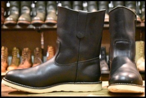 【10.5E 良品 09年】レッドウィング 8169 ペコス 黒 ブラッククローム プルオン クッションソール ブーツ redwing pecos HOPESMORE