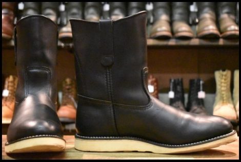 【10.5E 良品 09年】レッドウィング 8169 ペコス 黒 ブラッククローム プルオン クッションソール ブーツ redwing pecos HOPESMORE