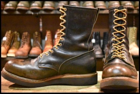 【10.5D 良品 PT83 91年02月刻印 カスタム】レッドウィング 2218 ロガー 黒 ブラッククローム スチールトゥ ブーツ redwing HOPESMORE