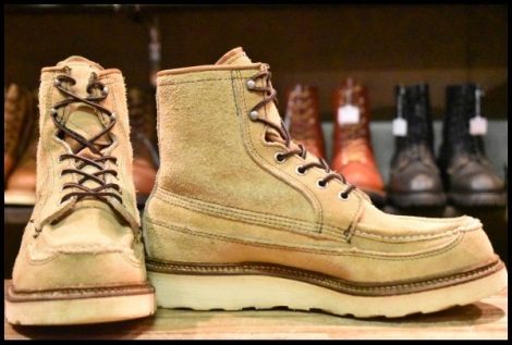 【7.5E 良品 50周年モデル 犬タグ】レッドウィング 1954 スエード アイリッシュセッター タン ラフアウト ブーツ redwing HOPESMORE