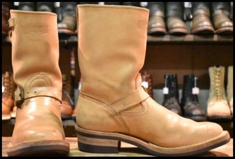 【7.5D 良品 15年】WESCO ウエスコ カスタムボス エンジニア バーラップ ベージュ ビブラム700 ローラーバックル ブーツ BOSS HOPESMORE