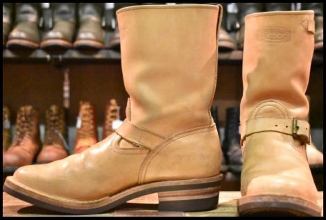 【7.5D 良品 15年】WESCO ウエスコ カスタムボス エンジニア バーラップ ベージュ ビブラム700 ローラーバックル ブーツ BOSS HOPESMORE
