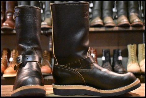 【7.5D 箱付 美品 23年】WESCO ウエスコ カスタムボス ブラック 黒 11インチハイト ワックスドフレッシュレザー エンジニア HOPESMORE