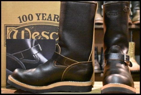 【7.5D 箱付 美品 23年】WESCO ウエスコ カスタムボス ブラック 黒 11インチハイト ワックスドフレッシュレザー エンジニア HOPESMORE