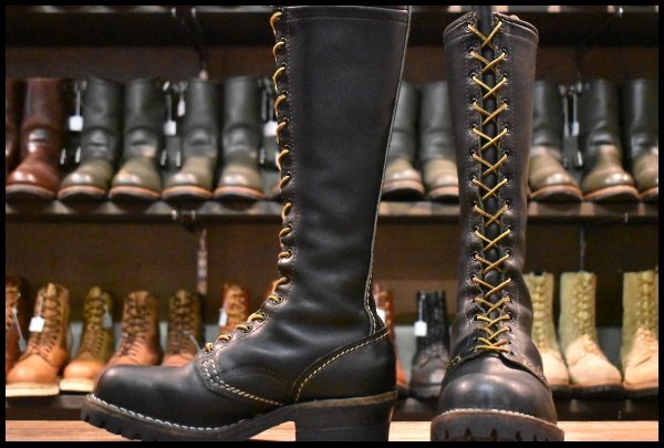 【7.5D 良品 PT99 03年】WESCO ウエスコ カスタムジョブマスター 黒 ブラック ロング ビブラム100シングル レースアップ ブーツ HOPESMORE