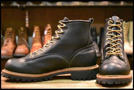 【7.5D 美品 14年】レッドウィング 2935 ビブラム ラインマン ブラック 黒 ラグソール LTT レースアップ ブーツ redwing HOPESMORE