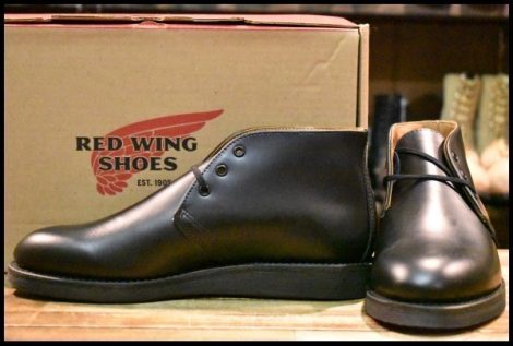 【7.5D 箱付 未使用 13年】レッドウィング 9196 ポストマン チャッカ 黒 ブラック シャパラル 短靴 編み上げ ブーツ redwing HOPESMORE