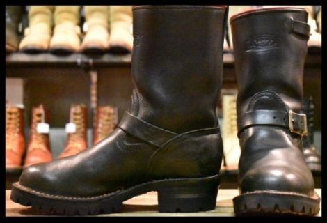 【7.5E 良品 09年】WESCO ウエスコ カスタムボス ブラック 黒 レザーライニング ビブラム100シングル ブーツ BOSS HOPESMORE