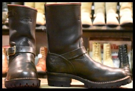 【7.5E 良品 09年】WESCO ウエスコ カスタムボス ブラック 黒 レザーライニング ビブラム100シングル ブーツ BOSS HOPESMORE