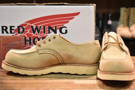【9D 箱付 DEAD 羽タグ 90’S】レッドウィング 8105 スエード オックスフォード タンラフアウト モックトゥ 短靴 ブーツ redwing HOPESMORE