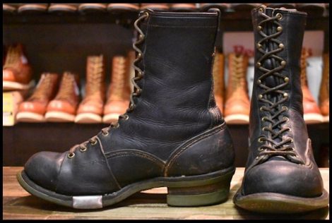 【9E 中古 50’S60’S70’S ビンテージ】WESCO ウエスコ ハイライナー 38LTT 黒 ブラック オリジナル ロング Highliner ブーツ HOPESMORE
