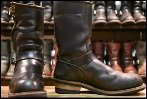 【7.5D 中古 PT91プリント】レッドウィング 8270 ナイフポケット エンジニア ブラック 黒 スチールトゥ ブーツ redwing HOPESMORE