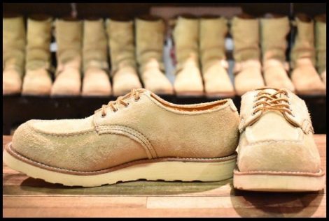 【9D 良品 羽タグ 90’S】レッドウィング 8105 スエード オックスフォード タン ラフアウト モックトゥ 短靴 ブーツ redwing HOPESMORE