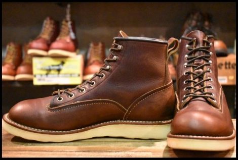 【7.5D 良品 10年】レッドウィング 2906 ラインマン 茶 ダーク ブラウン ブライヤーオイルスリック 編み上げ ブーツ redwing HOPESMORE