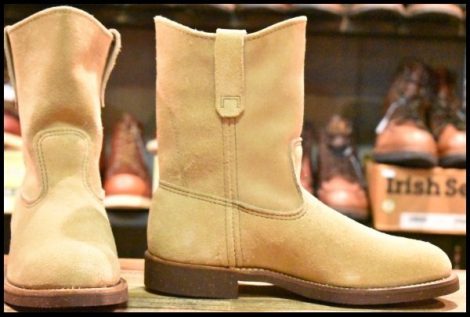 【7E DEAD 羽タグ 97年】レッドウィング 1188 スエード ペコス タン ラフアウト ベージュ ブーツ redwing pecos HOPESMORE