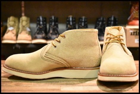 【6.5EE 美品 06年】レッドウィング 3142 スエード チャッカ タン ラフアウト 短靴 ベージュ 編み上げ ブーツ redwing 595 HOPESMORE