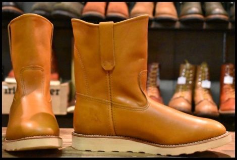 【8.5E 箱付 未使用 11年】レッドウィング 9866 ゴールドラセット ペコス クッションソール 茶 ブーツ redwing pecos HOPESMORE