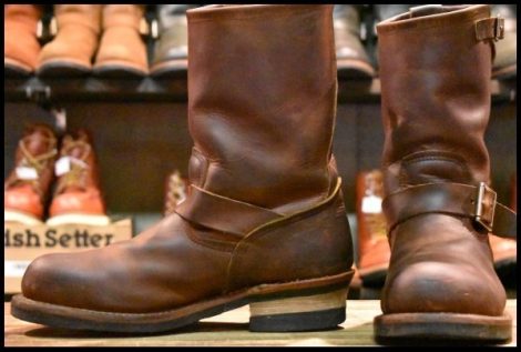 【7.5D 良品 14年】レッドウィング 2972 エンジニア 茶 カッパー ラフ＆タフ ブラウン スチールトゥ プルオン ブーツ redwing HOPESMORE