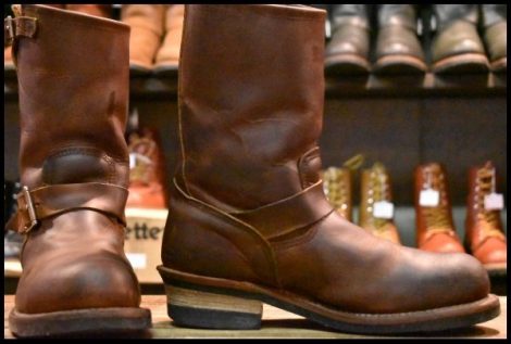 【7.5D 良品 14年】レッドウィング 2972 エンジニア 茶 カッパー ラフ＆タフ ブラウン スチールトゥ プルオン ブーツ redwing HOPESMORE