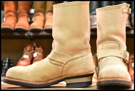 【8D 良品 10年】レッドウィング 8268 スエード エンジニア ホーソーンアビレーンラフアウト スチールトゥ ブーツ redwing HOPESMORE
