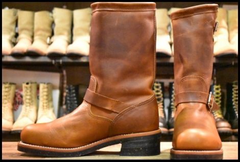 【9E 美品 黒タグ】Chippewa チペワ エンジニア 1901M05 茶 タンレネゲード ブラウン 11インチハイト スチールトゥ ブーツ HOPESMORE