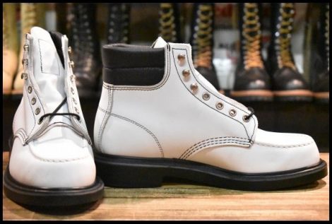 【7.5E 未使用 18年】レッドウィング 8808 スーパーソール 白 ホワイト モックトゥ レースアップ ブーツ redwing 限定 HOPESMORE