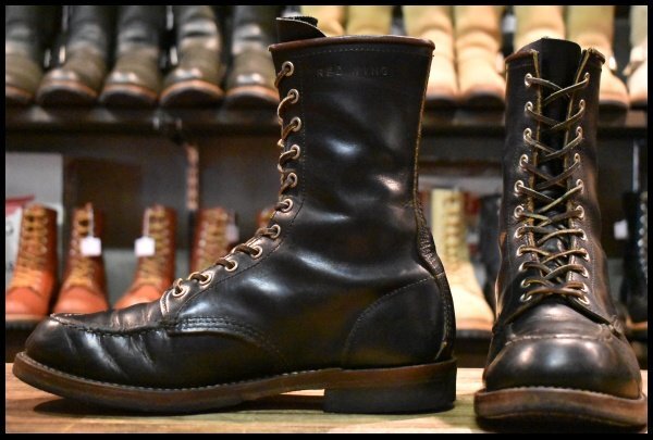 【9.5D 良品 110周年限定 15年】レッドウィング 2015 ハンツマン 黒 ブラック クローンダイク 茶芯 編み上げブーツ redwing HOPESMORE