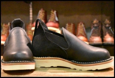 【4D 箱付 未使用】WESCO ウエスコ カスタムロメオ ブラック×ブラックラフアウト 黒 ラプターソール サイドゴア 短靴 ブーツ HOPESMORE