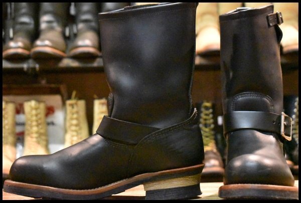 【8D 良品 10年】レッドウィング 2268 エンジニア 黒 ブラッククローム スチールトゥ ブーツ redwing HOPESMORE