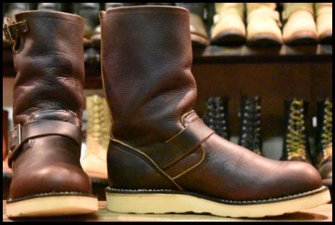 【8D 良品 07年】レッドウィング 2970 エンジニア 茶 ブラウン スチール無し トラクショントレッド ブーツ redwing HOPESMORE