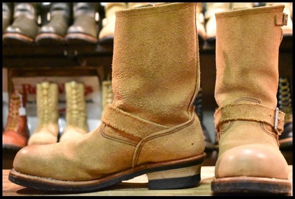 【8.5D 良品 08年】レッドウィング 8178 スエード エンジニア 茶 ミュールスキナー ブラウン スチールトゥ ブーツ redwing HOPESMORE