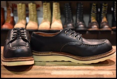 【8D 良品 11年】レッドウィング 8106 オックスフォード 黒 ブラッククローム モックトゥ ローカット 短靴 ブーツ redwing HOPESMORE