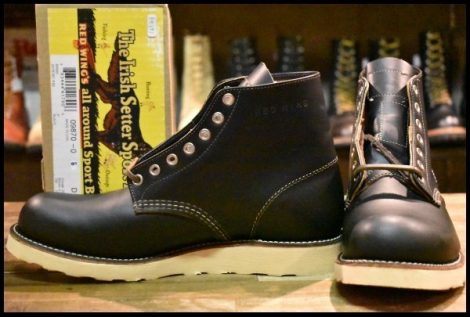 【8D 未使用 14年】レッドウィング 9870 アイリッシュセッター クローンダイク プレーントゥ ブラック 黒 ブーツ redwing HOPESMORE