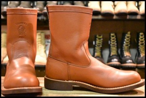 【9D 美品 黒タグ】Chippewa チペワ ウェリントン ラセット プルオン 茶 ブラウン ビブラム700 10インチハイト ブーツ HOPESMORE