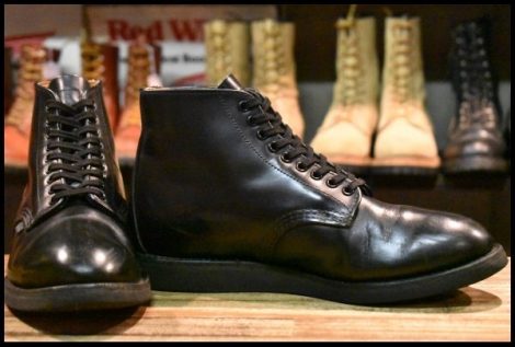 【7.5D 良品 16年】レッドウィング 9197 ポストマン 黒 ブラック シャパラル プレーントゥ レースアップ ブーツ redwing HOPESMORE