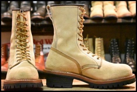 【7.5D 箱付 良品 09年】レッドウィング 8211 スエード ロガー ホーソーン ラフアウト スチールトゥ ロング ブーツ redwing HOPESMORE