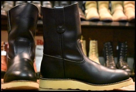 【6E 箱付 美品 羽タグ 97年】レッドウィング 8169 ペコス 黒 ブラッククローム プルオン ブーツ redwing pecos HOPESMORE