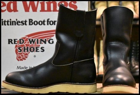 【6E 箱付 美品 羽タグ 97年】レッドウィング 8169 ペコス 黒 ブラッククローム プルオン ブーツ redwing pecos HOPESMORE