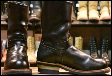 【7D 箱付 良品 PT91刺繍】レッドウィング 2268 エンジニア 黒 ブラッククローム スチールトゥ ブーツ redwing HOPESMORE