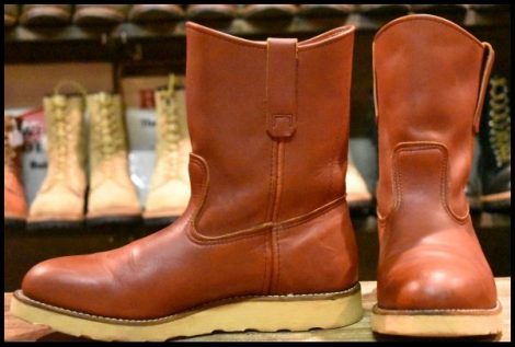【9E 良品 緑犬タグ 93年】レッドウィング 866 ペコス 赤茶 オロラセット ブラウン プルオン ブーツ redwing pecos HOPESMORE