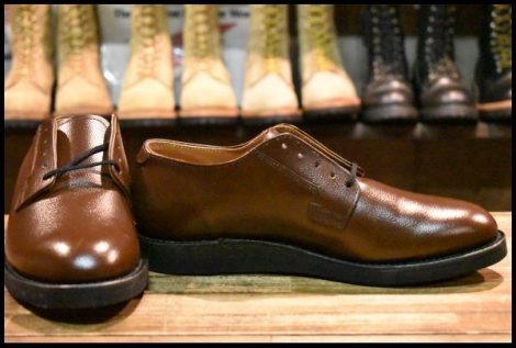 【8.5D 箱付 未使用 10年】レッドウィング 9102 ポストマン シューズ ブラウン 茶 チョコレートシャパラル 短靴 ブーツ redwing HOPESMORE