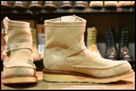 【7.5E 良品 黒タグ 96年】Chippewa チペワ 27880 ショートモックエンジニア サンドスエード ラフアウト ハイランダー ブーツ HOPESMORE