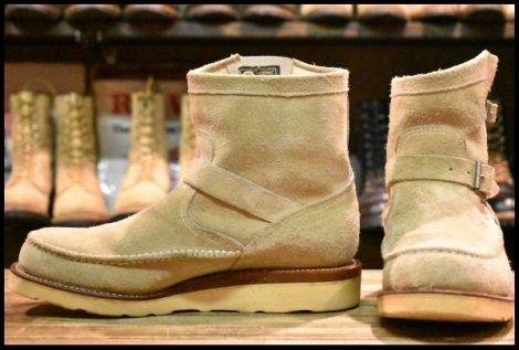 【7.5E 良品 黒タグ 96年】Chippewa チペワ 27880 ショートモックエンジニア サンドスエード ラフアウト ハイランダー ブーツ HOPESMORE