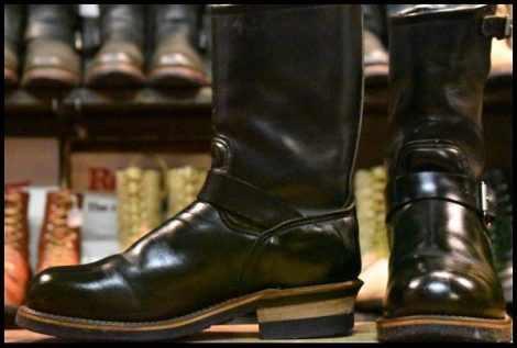 【7.5D 良品 PT91刺繍】レッドウィング 2268 エンジニア 黒 ブラッククローム スチールトゥ プルオン ブーツ redwing HOPESMORE