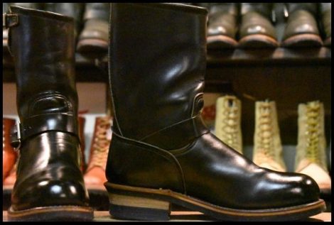 【7.5D 良品 PT91刺繍】レッドウィング 2268 エンジニア 黒 ブラッククローム スチールトゥ プルオン ブーツ redwing HOPESMORE