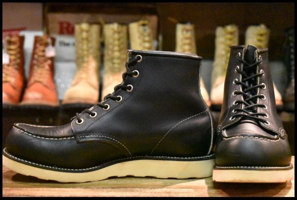 【8.5E 良品 犬タグ】レッドウィング 8179 アイリッシュセッター 黒 ブラッククローム モックトゥ 編み上げ ブーツ redwing HOPESMORE