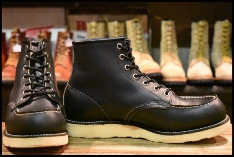 【8.5E 良品 犬タグ】レッドウィング 8179 アイリッシュセッター 黒 ブラッククローム モックトゥ 編み上げ ブーツ redwing HOPESMORE