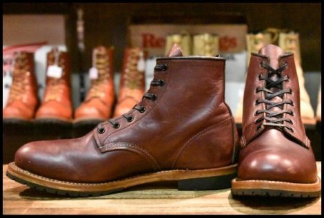 【8.5D 良品 12年】レッドウィング 9011 ベックマン ブラックチェリー フェザーストーン プレーントゥ ブーツ redwing HOPESMORE