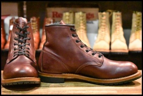 【8.5D 良品 12年】レッドウィング 9011 ベックマン ブラックチェリー フェザーストーン プレーントゥ ブーツ redwing HOPESMORE