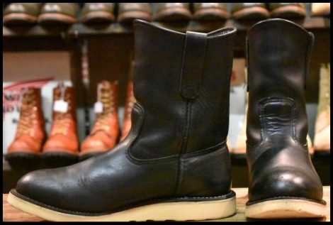 【8E 良品 08年】レッドウィング 8169 ペコス 黒 ブラッククローム プルオン クッションソール ブーツ redwing pecos HOPESMORE